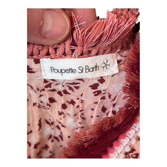 Poupette St Barth Pink Size 4 Little Girl's Sasha Floral Print Romper - Picture 3 of 4